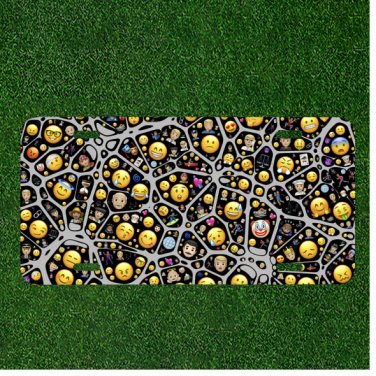 Custom Personalized License Plate Auto Tag With All Emoji Faces Design NEW