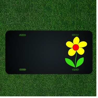 Custom Personalized License Plate With Add Names To Flower Yellow Leaf Summer