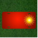 Custom Personalized License Plate With Add Names To Sun Yellow Round Orange