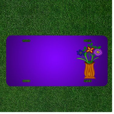 Custom Personalized License Plate With Add Names To Flowers Vase Cut Flowers