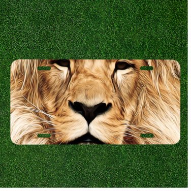 Custom Personalized License Plate Auto Tag With Stunning Lion King Eyes And Face