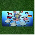Custom Personalized License Plate Auto Tag With National Flags Earth Design Art