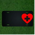 Custom Personalized License Plate With Add Names To Cross Red Heart Design NEW