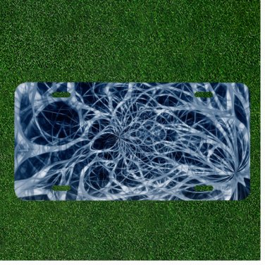 Custom Personalized License Plate Auto Tag With Insane Blue And White Design