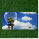 Custom Personalized License Plate Auto Tag With Lightbulb With Tree In It