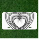 Custom Personalized License Plate Auto Tag With Amazing Heart Sketch Design Art
