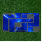 Custom Personalized License Plate Auto Tag With Blue And Gray Puzzle Design