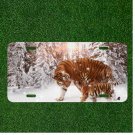 Custom Personalized License Plate Auto Tag With Tiger And Baby Tiger Design