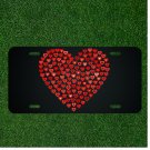 Custom Personalized License Plate Auto Tag With Hearts In Red Hearts Design