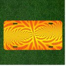 Custom Personalized License Plate Tag With Stunning Wacky Yellow And Red Design