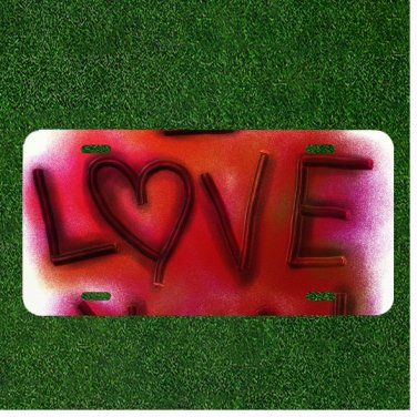 Custom Personalized License Plate Auto Tag With LOVE Amazing Design Art NEW