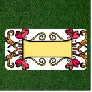 Custom Personalized License Plate Auto Tag With Pink Heart Abstract Add Names