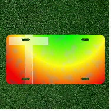 Custom Personalized License Plate Auto Tag With White Cross Rainbow Add Names