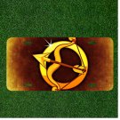 Custom Personalized License Plate Auto Tag With Bow And Arrow Design Art