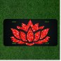 Custom Personalized License Plate Auto Tag With Red Flowery Like Design Art