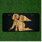 Custom Personalized License Plate Auto Tag With Golden Baby Angel Design Art