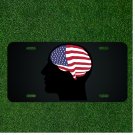 Custom Personalized License Plate Auto Tag With Man And American Brain Design
