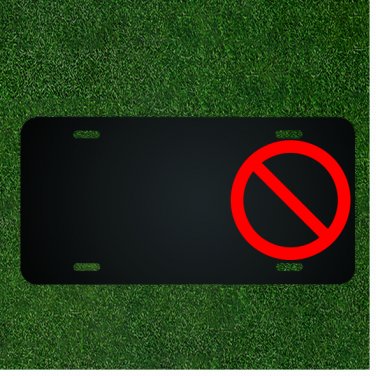 Custom Personalized License Plate With Add Names To Not Allowed Symbol Design