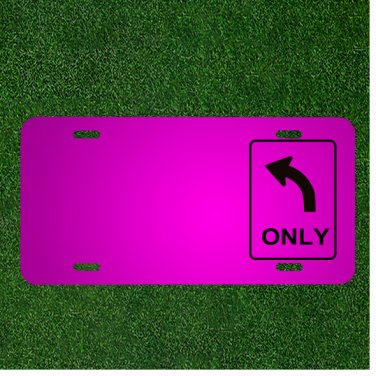 Custom Personalized Car License Plate With Add Names To Left Only Direction