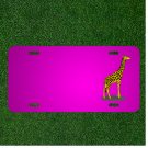 Custom Personalized Car License Plate With Add Names To Giraffe Wildlife High