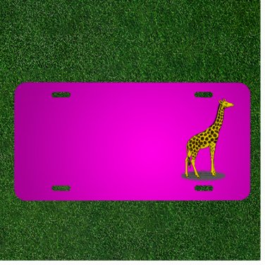 Custom Personalized Car License Plate With Add Names To Giraffe Wildlife High