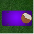 Custom Personalized License Plate With Add Names To Coconut Half Opened Fruit