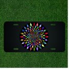 Custom Personalized License Plate Auto Tag With Colorful Optical Illusion Circle