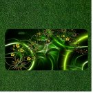 Custom Personalized License Plate Auto Tag With Stunning Outlined Flowers Green