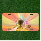 Custom Personalized License Plate Auto Tag With Colorful Human Skull Brain Image