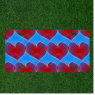 Custom Personalized License Plate Auto Tag With Red Hearts And Blue Background