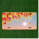 Custom Personalized License Plate Auto Tag With Fall Leaves By Outlined Sun Art