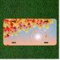 Custom Personalized License Plate Auto Tag With Fall Leaves By Outlined Sun Art