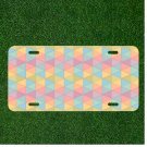 Custom Personalized Car License Plate With Background Triangles Geometric