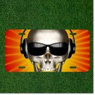 Custom Personalized License Plate Auto Tag With Skull Headphones Sunglasses NEW