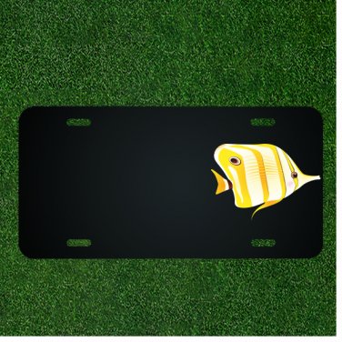 Custom Personalized License Plate With Add Names To Yellow Big Fish Design NEW