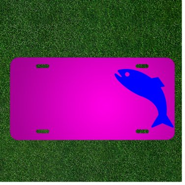 Custom Personalized Car License Plate With Add Names To Fish Blue Jump Animal