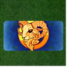 Custom Personalized License Plate Auto Tag With Aries Zodiac Sign