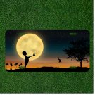Custom Personalized License Plate Auto Tag With Baby Boy By Moon And Butterfly