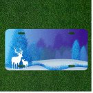 Custom Personalized License Plate Auto Tag With Amazing Deer In White Add Names
