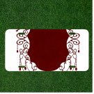 Custom Personalized License Plate Auto Tag With Fancy Dark Red Design Add Names