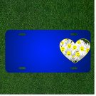 Custom Personalized License Plate With Add Names To Happy Face Daisy Flowers