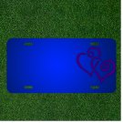 Custom Personalized License Plate With Add Names To Hearts Two Purple Swirl