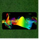 Custom Personalized License Plate Auto Tag With Colorful Musical Notes NEW