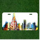 Custom Personalized License Plate Auto Tag With Christmas Tree And City In White