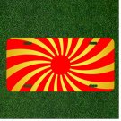 Custom Personalized License Plate Auto Tag With Red And Yellow Sun Art NEW