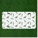Custom Personalized License Plate Auto Tag With Amazing Feather Nuts Design