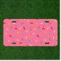 Custom Personalized License Plate Auto With Pink Background And Colorful Lines