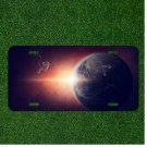 Creative License Plate Auto Tag With Astronaut And Planet Earth Design