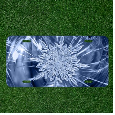 Creative License Plate Auto Tag With Amazing Flowerly Type Blue Design