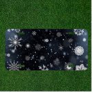 Custom Personalized License Plate Auto Tag With Night Time Snowflakes Design